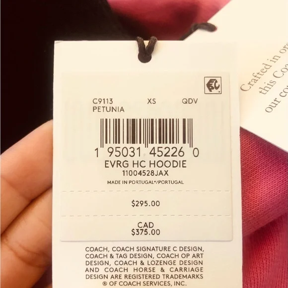 Coach Pink Hoodie with Logo - Picture 10 of 11